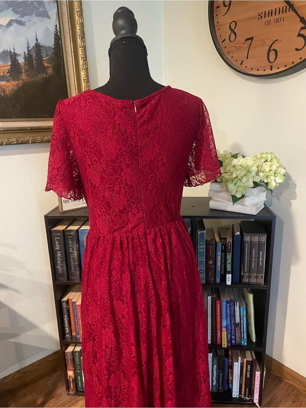 Ever Pretty Burgundy Lace Asymmetrical Dress - Picture 5 of 5